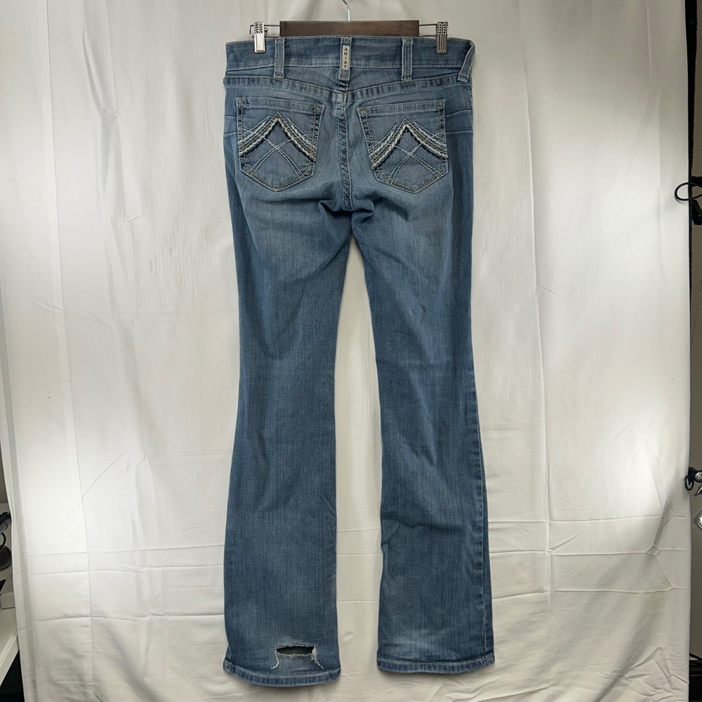 Ariat REAL Denim Jeans Womens 29XL Blue Bootcut Embroidered Pockets 32x36 * - Picture 5 of 13